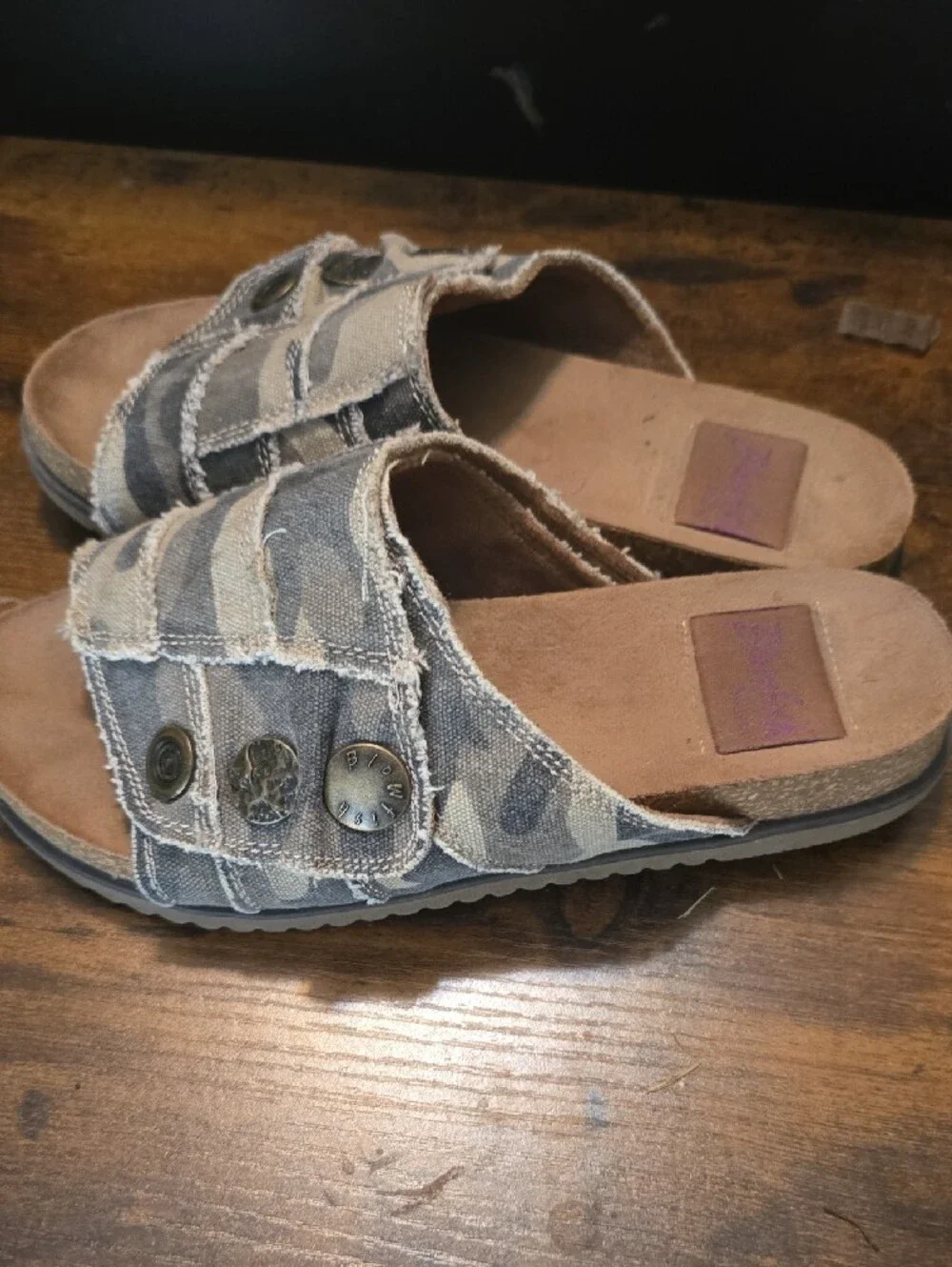 Womens Blowfish Canvas Camo Sandles Size 7